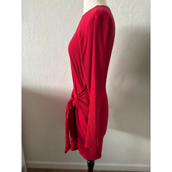 Reformation Red Callie Wrap Long Sleeve Dress Size XL - Picture 8 of 10